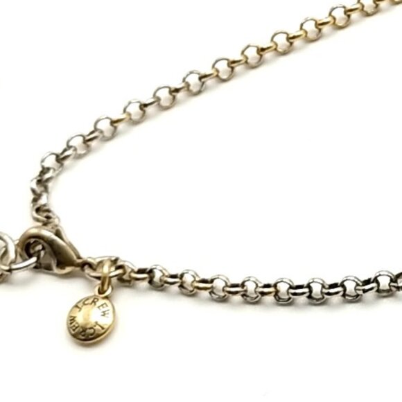 J. Crew Ivory Color Floral Statement Necklace Gold Tone Chain - Picture 8 of 12